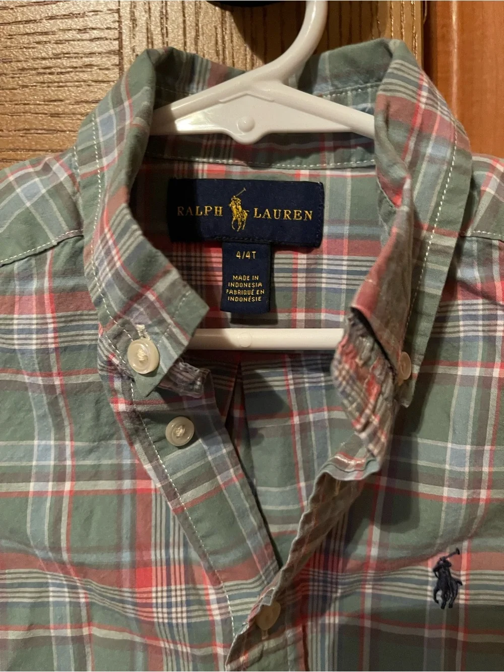 Ralph Lauren Green and Red Plaid Button-Down Shirt